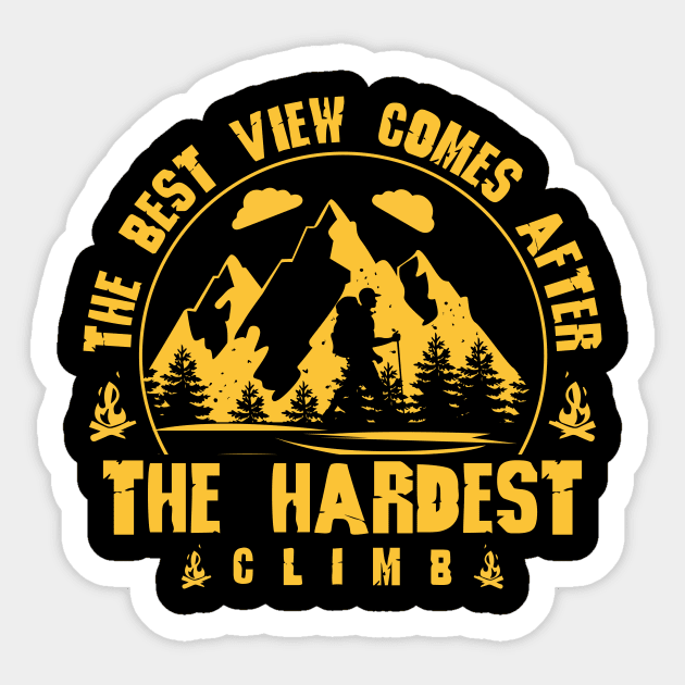 The Best View Comes After The Hardest Climb Sticker by LimeGreen